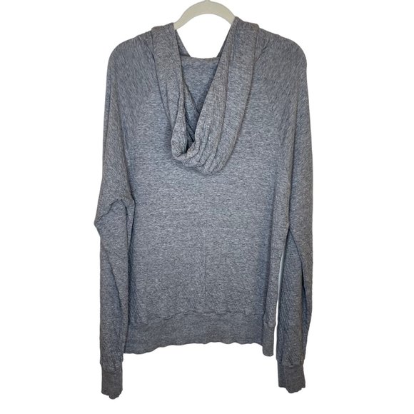 Josh Podoll Grey Crinkle Button Neck Hoodie, XL - Picture 2 of 8